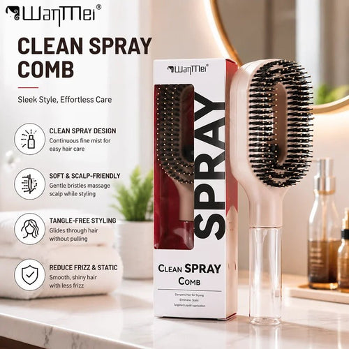 2in1 Sprayer Comb Detangling Scalp Massage Hairbrush with Spray Bottle Essential Oil Water Mist Spray Brush Anti-static Summer - Purelis